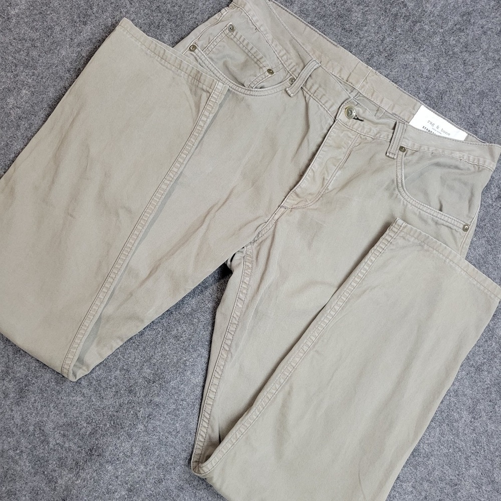 Rag Bone Jeans Mens 34 Gray Standard Issue Fit 2 Slim Leg Button Fly Preppy